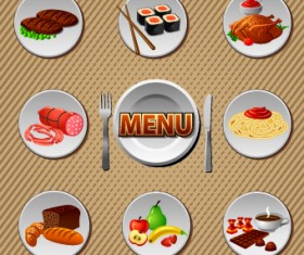 Various Food and drink design vector 04