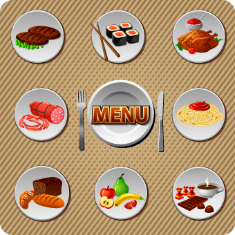 Various Food and drink design vector 04
