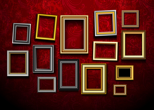 Vintage Frame on the wall vector 02