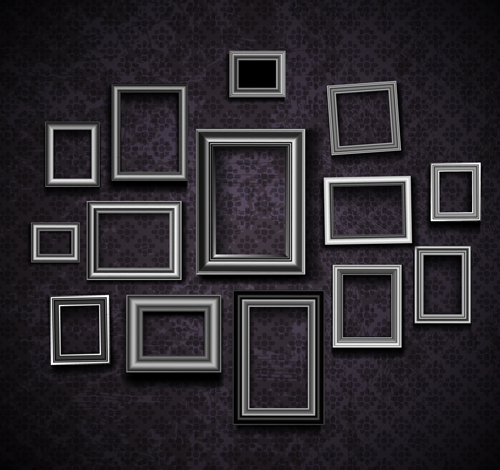 Vintage Frame on the wall vector 03