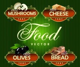 Fresh fruits and vegetables labels vector 02