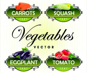 Fresh fruits and vegetables labels vector 03
