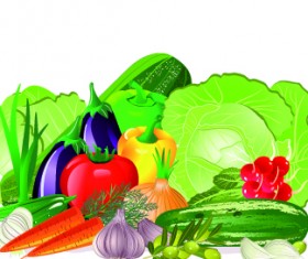Fresh vegetables vector set 01