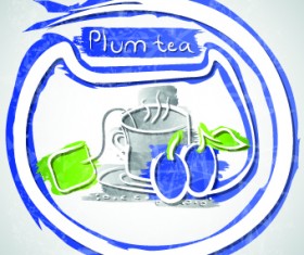 Different Fruit tea design vector 01