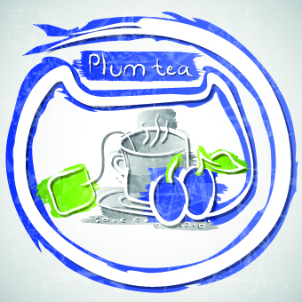 Different Fruit tea design vector 01