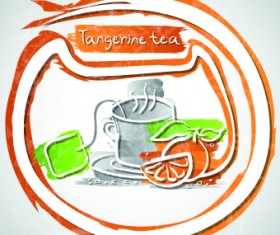 Different Fruit tea design vector 04