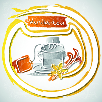 Different Fruit tea design vector 05