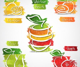 Fruits abstract design vector 01