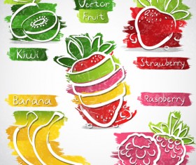 Fruits abstract design vector 03