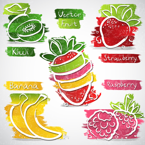 Fruits abstract design vector 03