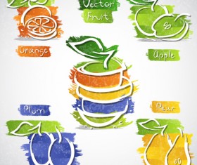Fruits abstract design vector 04