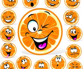 Funny Cartoon food expression vector 04