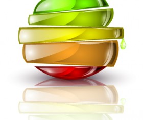 Colored glass fruit vector 01