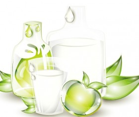 Colored glass fruit vector 02