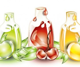 Colored glass fruit vector 03