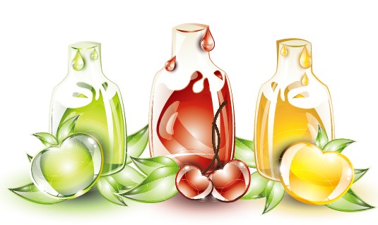 Colored glass fruit vector 03