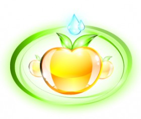 Colored glass fruit vector 04