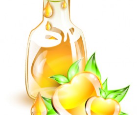 Colored glass fruit vector 05