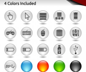 Glass buttons for web design vector 01