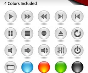 Glass buttons for web design vector 02