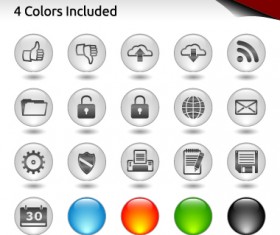 Glass buttons for web design vector 04