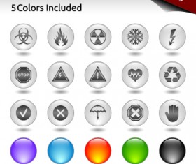 Glass buttons for web design vector 05