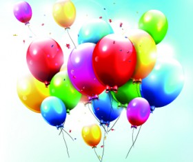 Colored Happy Birthday balloons vector 01