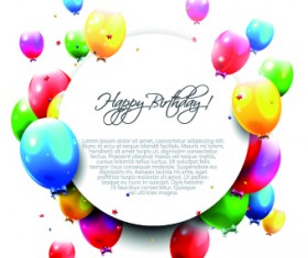 Colored Happy Birthday balloons vector 02