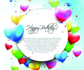Colored Happy Birthday balloons vector 03