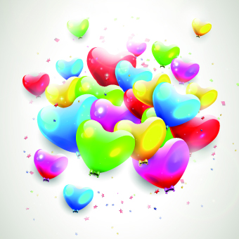 Colored Happy Birthday balloons vector 04