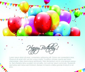 Colored Happy Birthday balloons vector 06