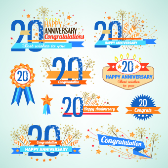 Happy anniversary Celebration design vector 02