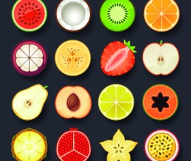 Vivid food icon design vector 01