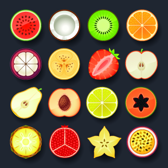 Vivid food icon design vector 01