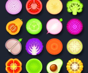 Vivid food icon design vector 02