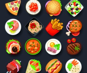 Vivid food icon design vector 05