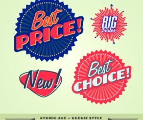 Sale Labels retro style vector 01