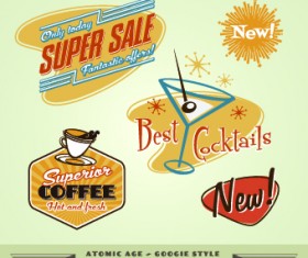Sale Labels retro style vector 02