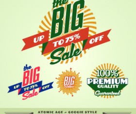 Sale Labels retro style vector 03