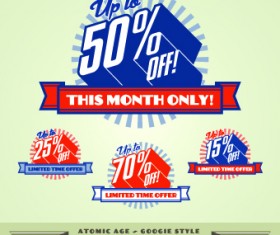 Sale Labels retro style vector 04