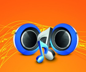 Romantic Music background vector 01