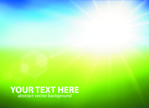 Natural with sun background vector 03