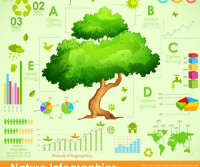 Nature Style Infographics design vector 01