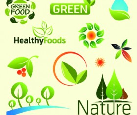 Organic food logos and labels vector 02