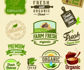 Organic food logos and labels vector 03