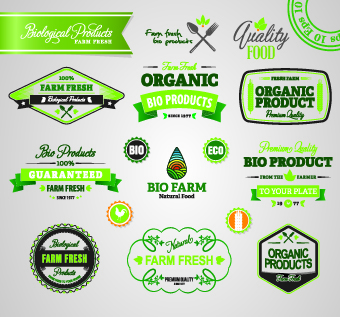 Organic food logos and labels vector 07