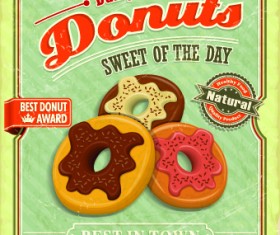 Retro Food Poster vector set 01