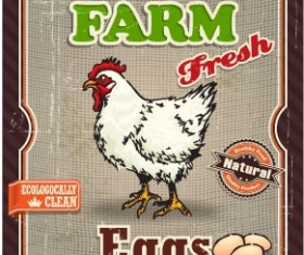 Retro Food Poster vector set 04