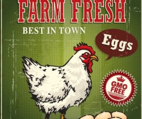 Retro Food Poster vector set 05