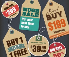 Vector Vintage Price tag set 01